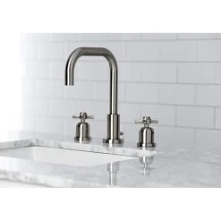New Millennium Widespread Bathroom Faucet with Brass Pop-Up 8