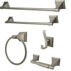 Best Monarch Collection 5-Piece Towel Bar Bath Hardware Set Towel Rings|Accessory Packages