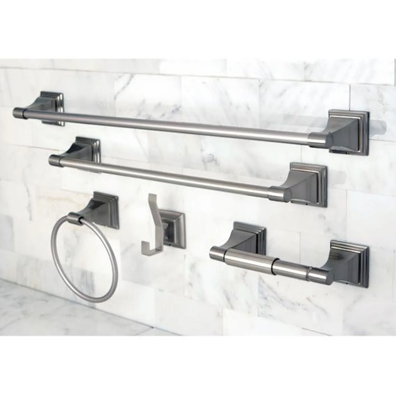 Best Monarch Collection 5-Piece Towel Bar Bath Hardware Set Towel Rings|Accessory Packages
