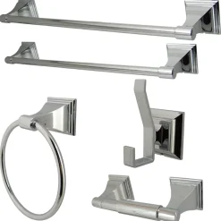 Best Monarch Collection 5-Piece Towel Bar Bath Hardware Set Towel Rings|Accessory Packages