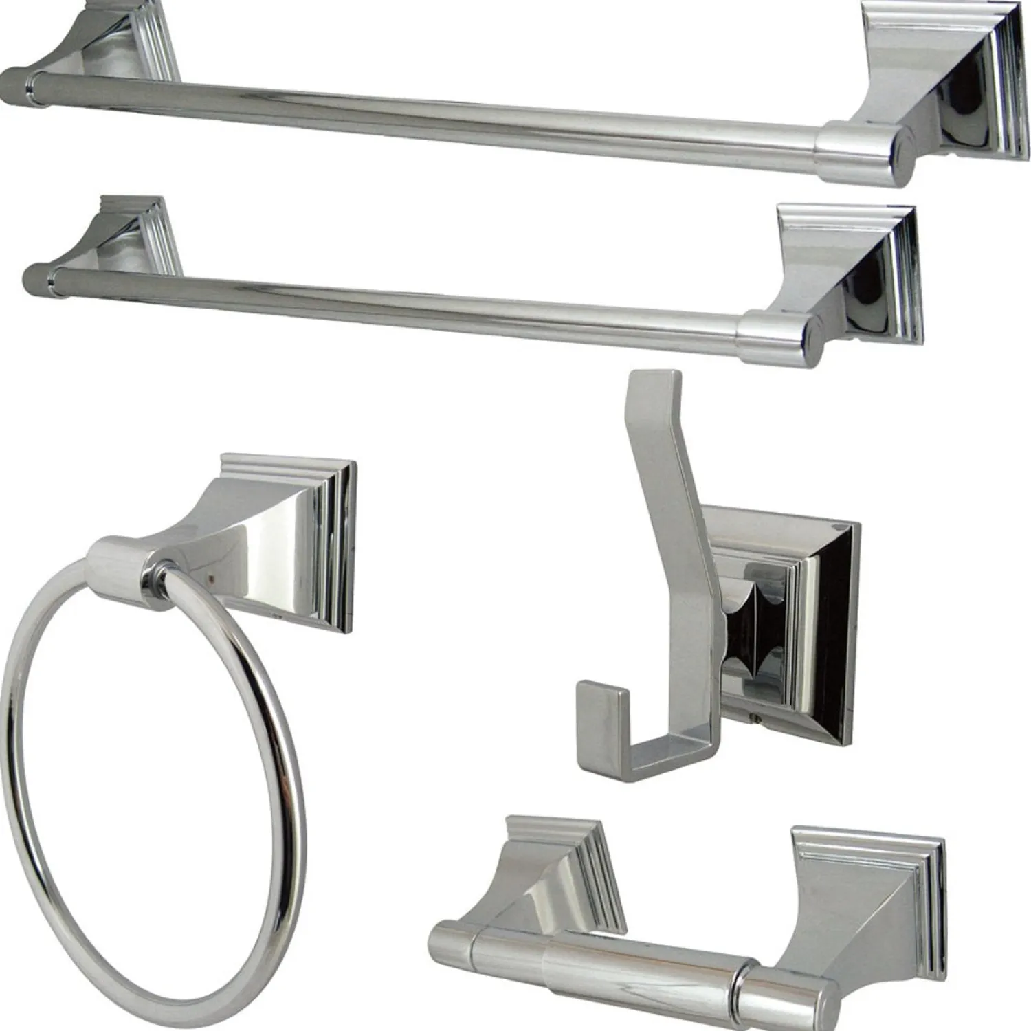 Best Monarch Collection 5-Piece Towel Bar Bath Hardware Set Towel Rings|Accessory Packages