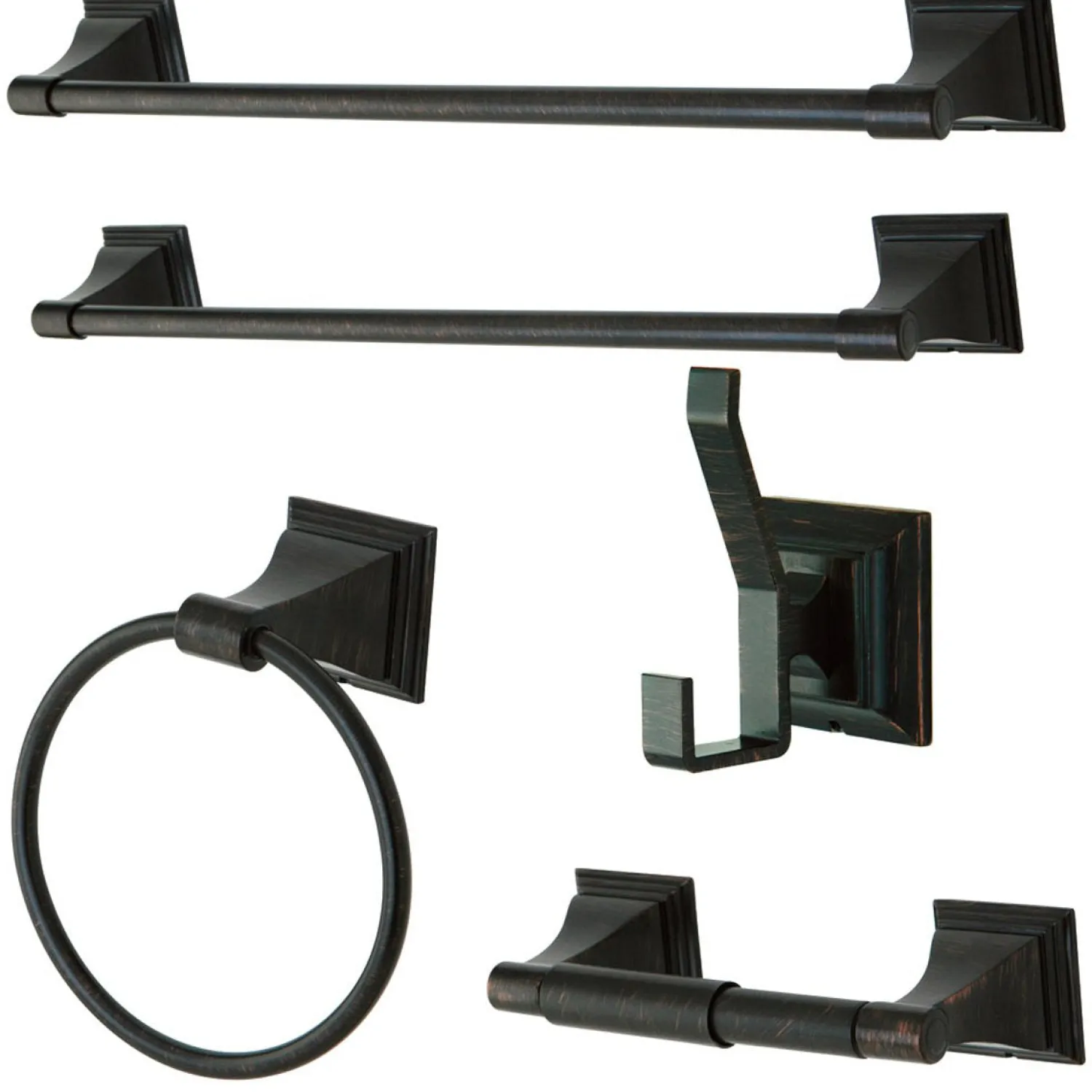 Best Monarch Collection 5-Piece Towel Bar Bath Hardware Set Towel Rings|Accessory Packages
