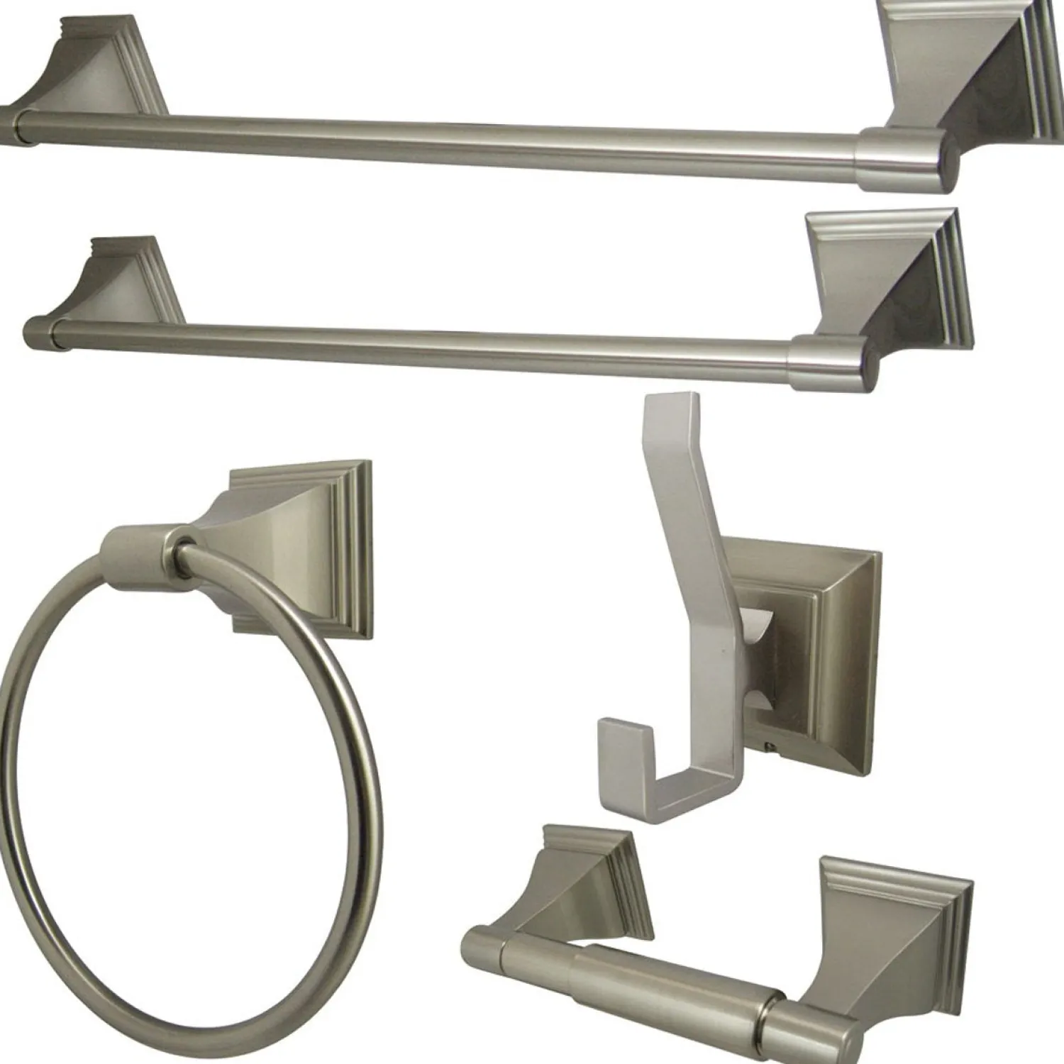 Best Monarch Collection 5-Piece Towel Bar Bath Hardware Set Towel Rings|Accessory Packages