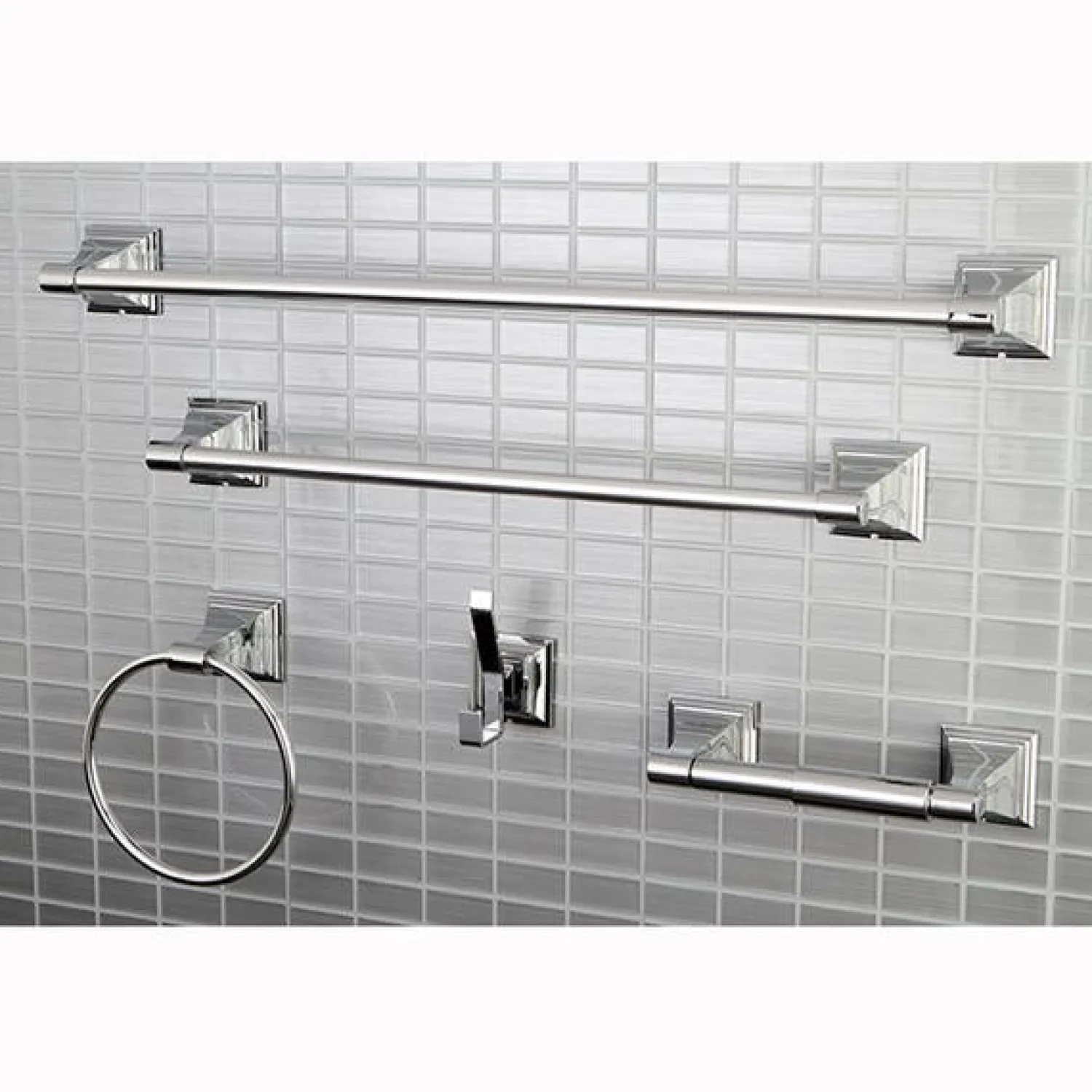 Best Monarch Collection 5-Piece Towel Bar Bath Hardware Set Towel Rings|Accessory Packages