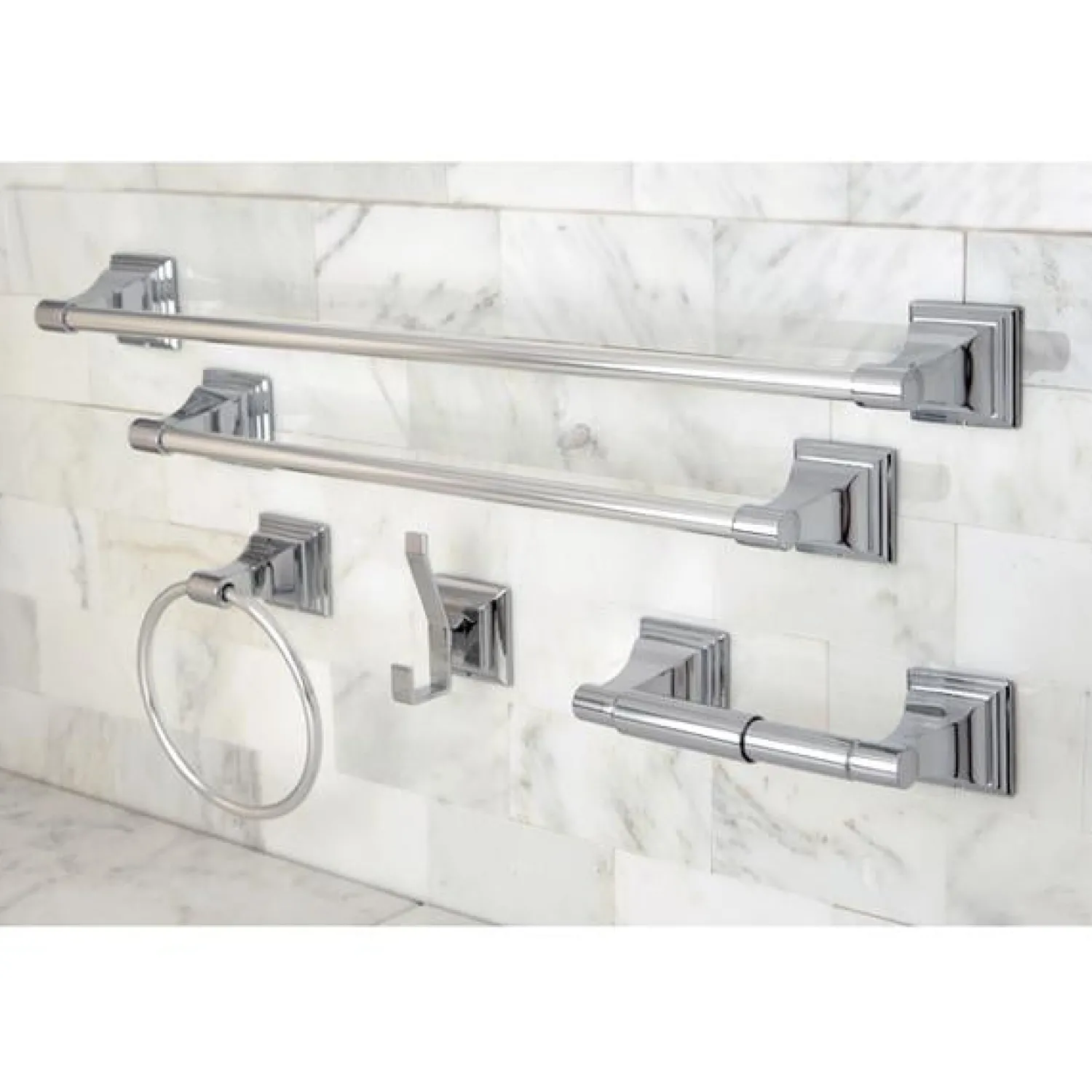 Best Monarch Collection 5-Piece Towel Bar Bath Hardware Set Towel Rings|Accessory Packages