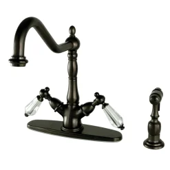 Online Mono Deck Mount Kitchen Faucet with Brass Sprayer Faucets With Side Spray