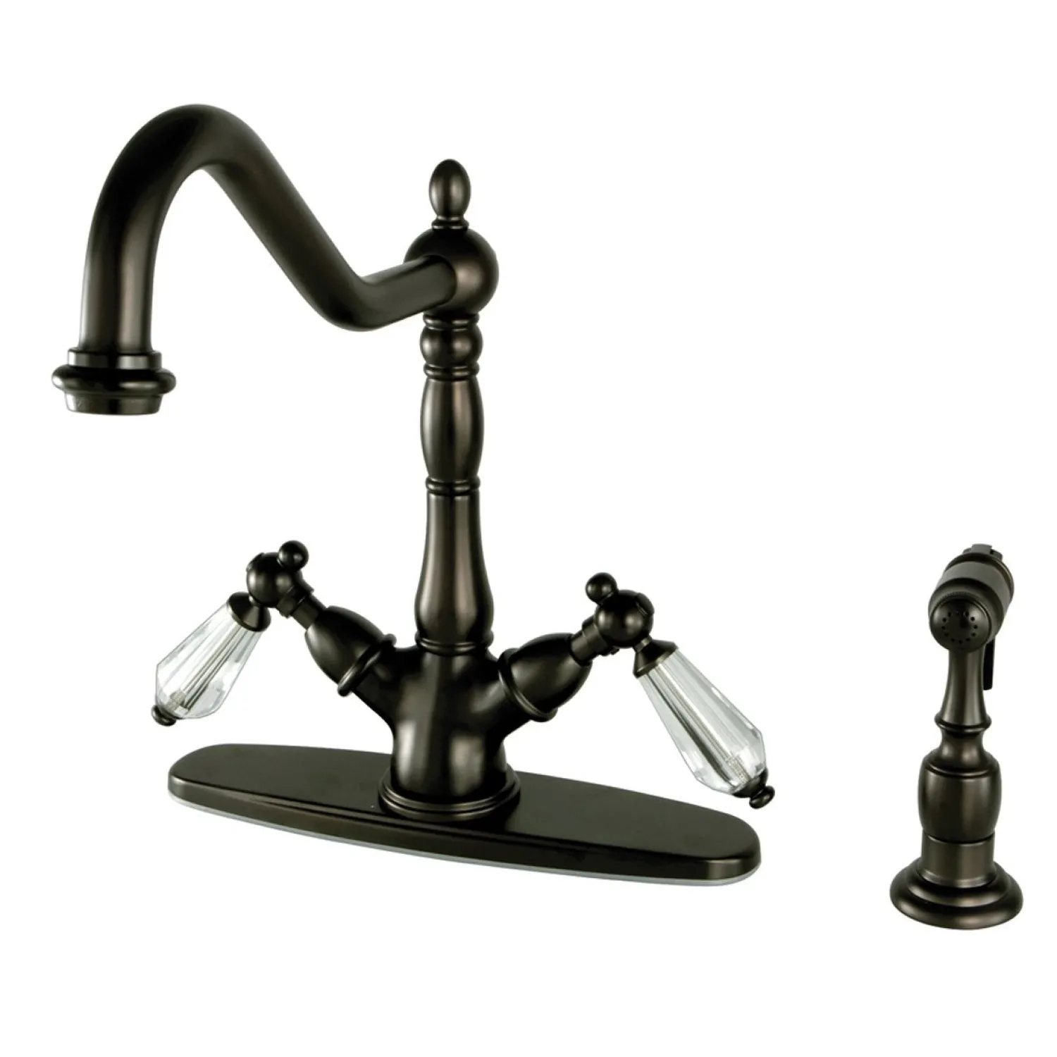 Online Mono Deck Mount Kitchen Faucet with Brass Sprayer Faucets With Side Spray