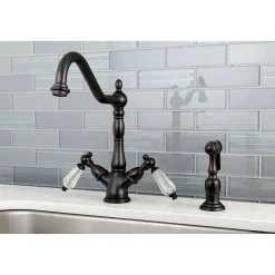 Online Mono Deck Mount Kitchen Faucet with Brass Sprayer Faucets With Side Spray
