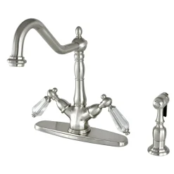 Online Mono Deck Mount Kitchen Faucet with Brass Sprayer Faucets With Side Spray