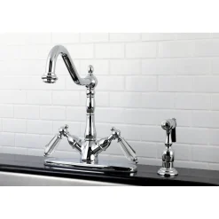 Online Mono Deck Mount Kitchen Faucet with Brass Sprayer Faucets With Side Spray