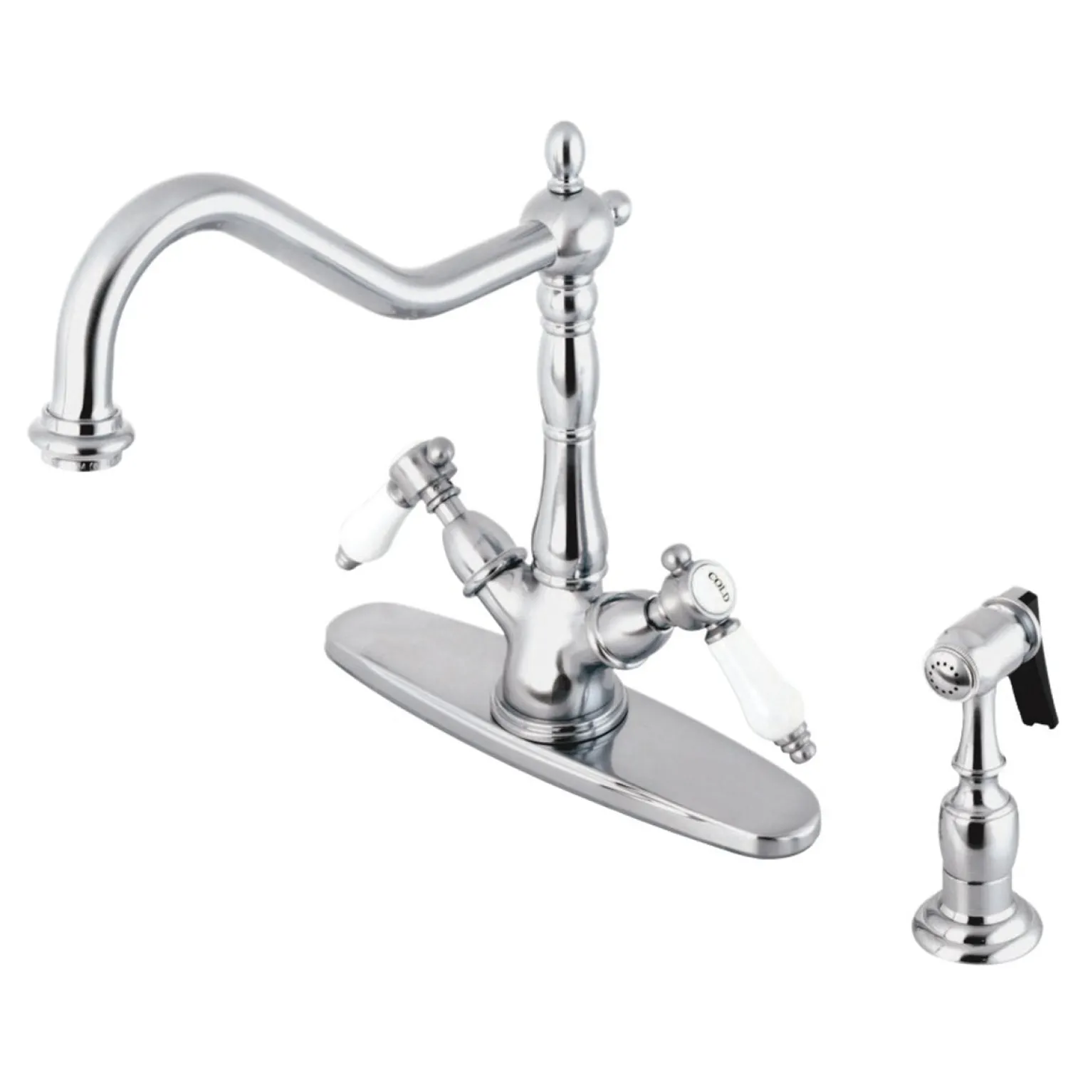 Best Mono Deck Mount Kitchen Faucet with Brass Sprayer Faucets With Side Spray