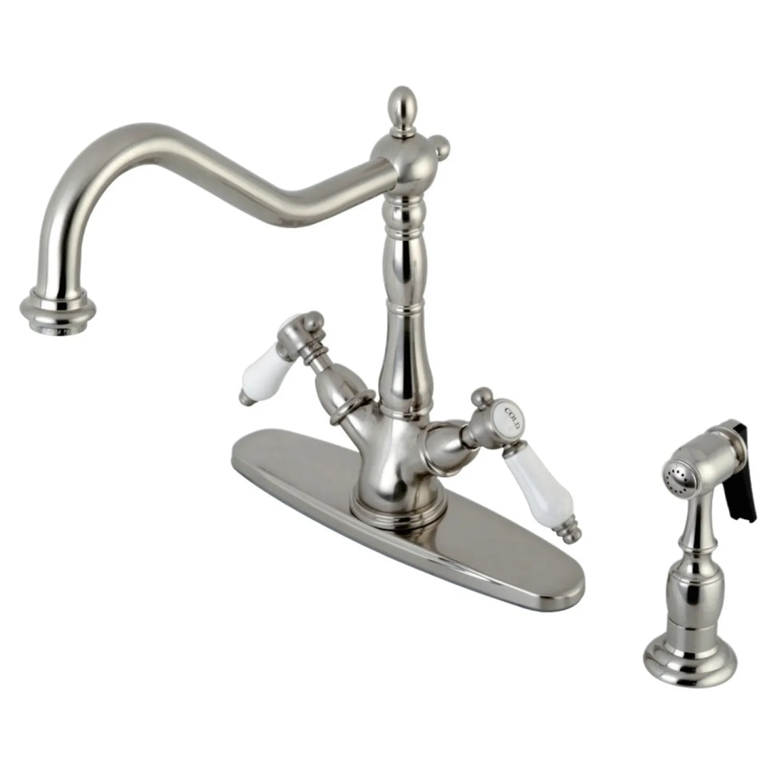 Best Mono Deck Mount Kitchen Faucet with Brass Sprayer Faucets With Side Spray