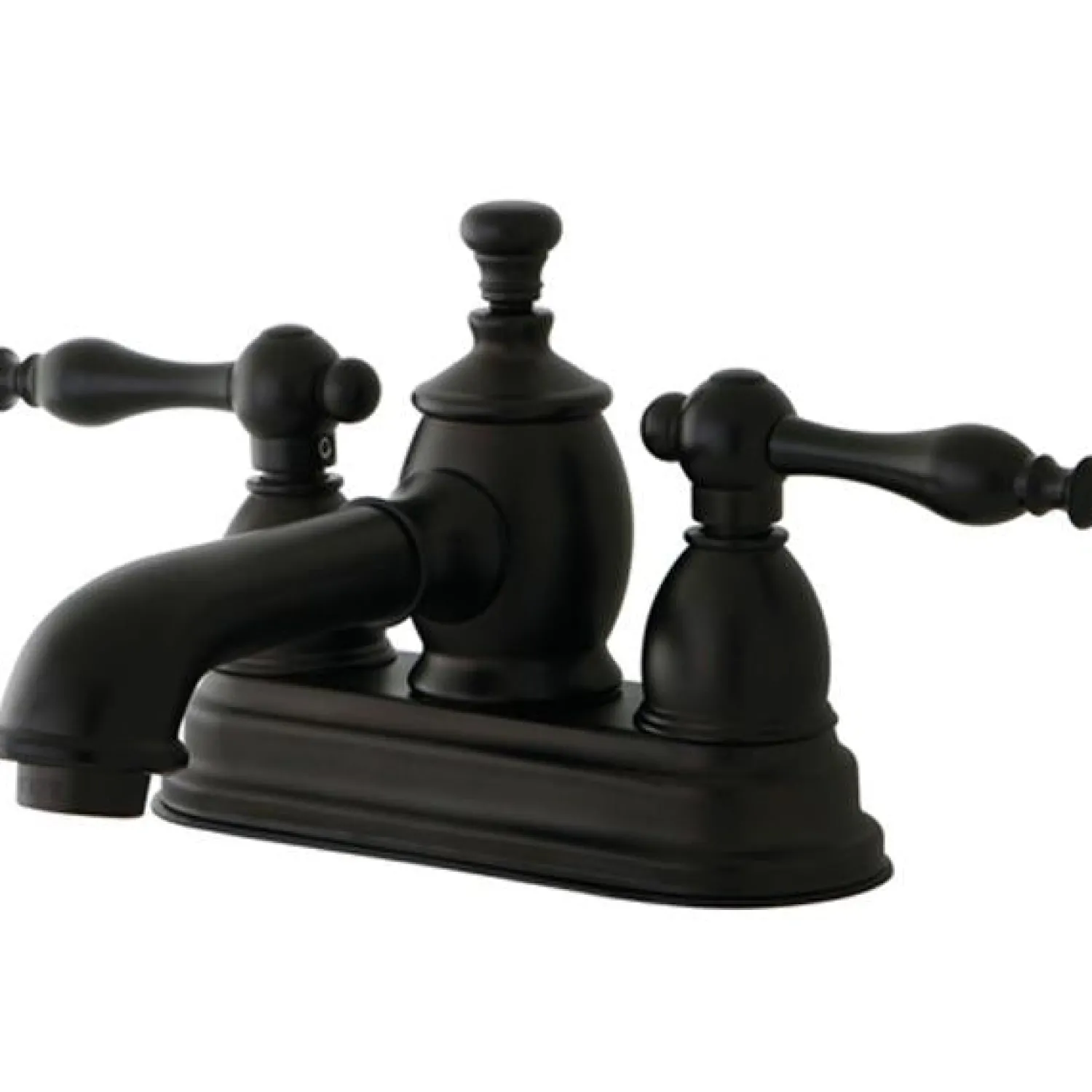 Outlet Naples 4" Centerset Lavatory Faucet with Heritage Spout and Metal Lever Handle 4" Center Set