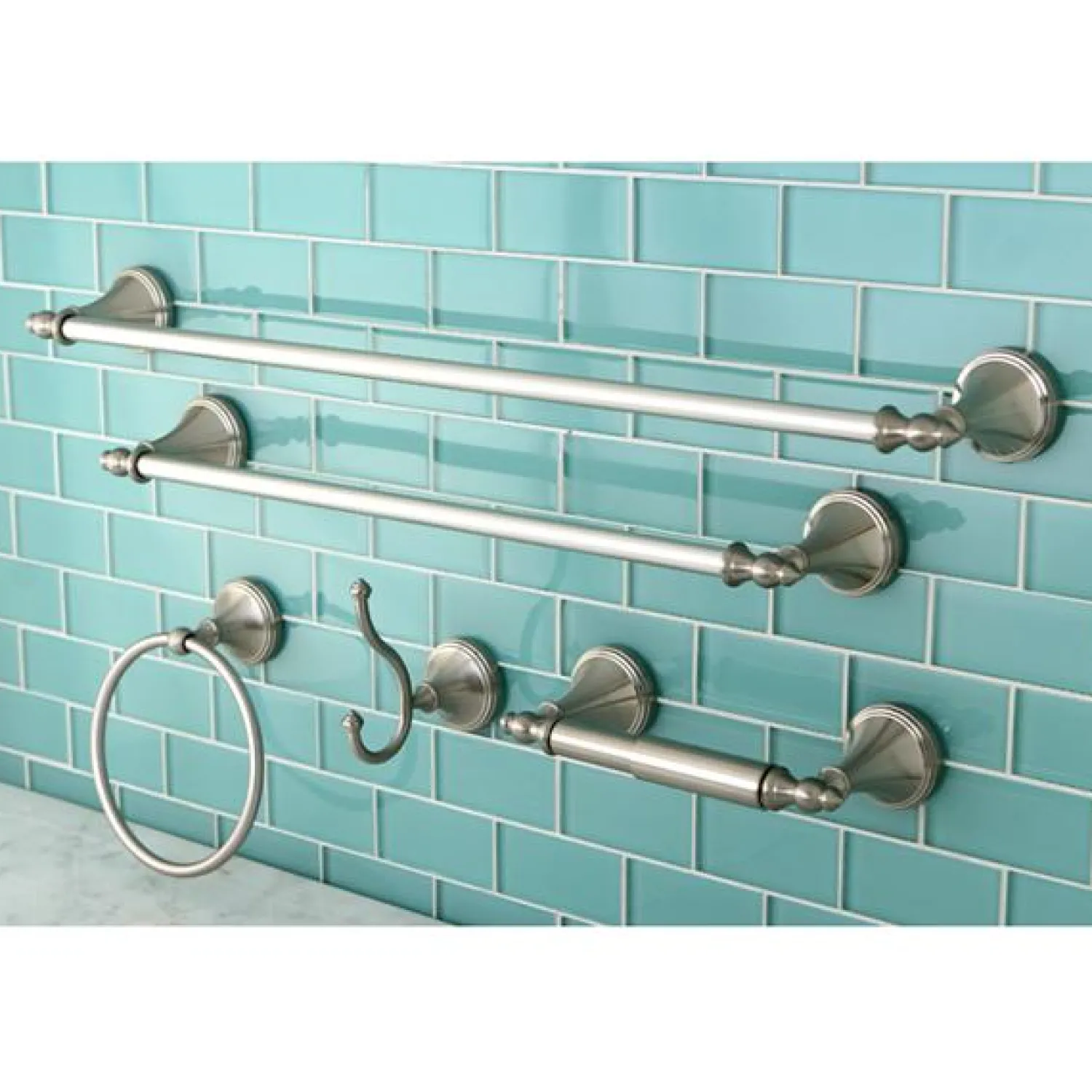 Online Naples Collection 5-Piece Towel Bar Bath Hardware Set Towel Rings|Accessory Packages