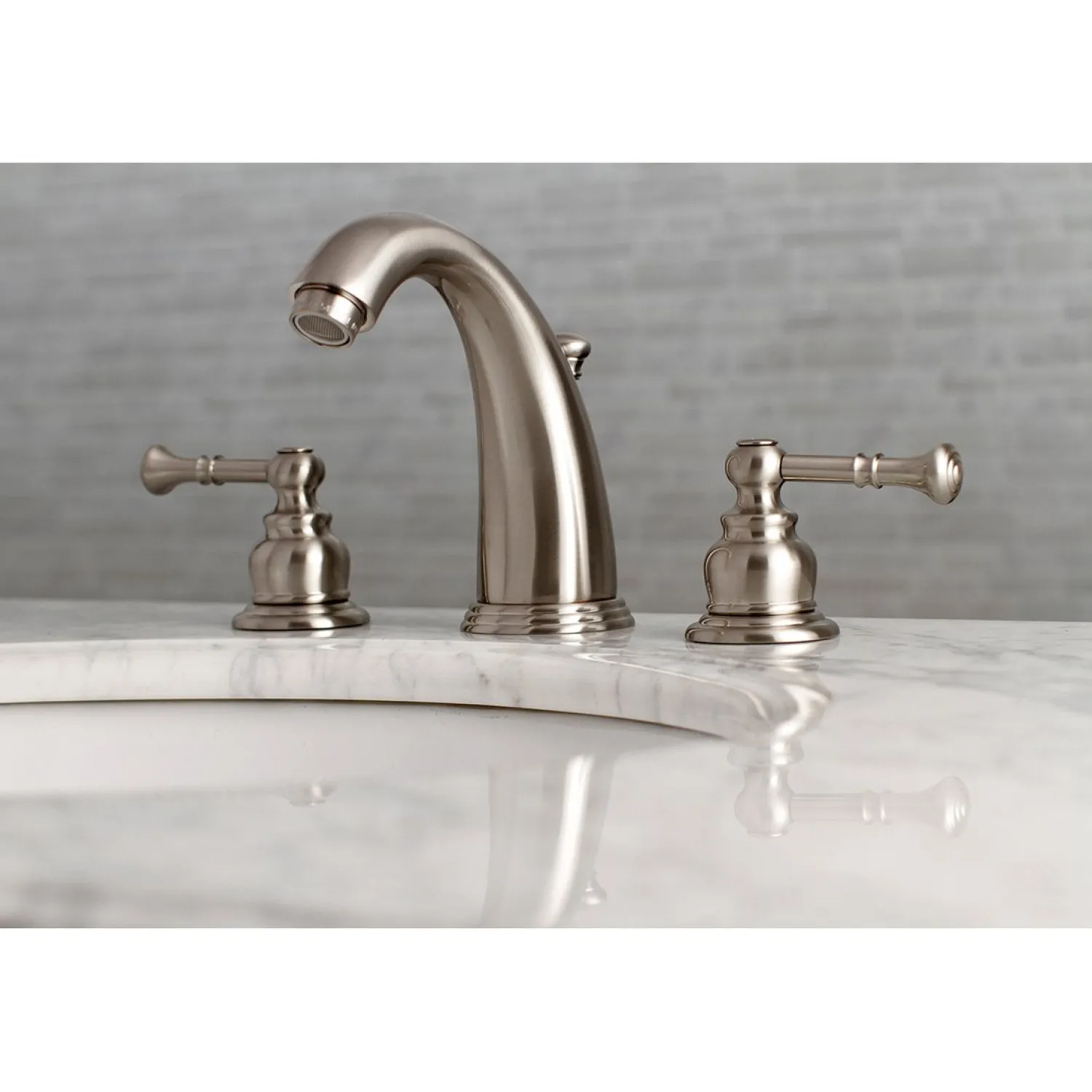 Naples Deck Mount Widespread Bathroom Faucet 8" Widespread