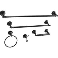Clearance Naples 5-Piece Bathroom Accessory Set in Black Accessory Packages
