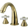 Hot Naples Roman Tub Filler with Porcelain Cross Handle Tub Faucets