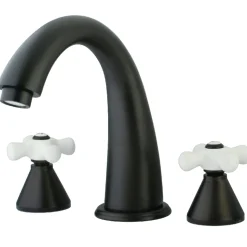 Hot Naples Roman Tub Filler with Porcelain Cross Handle Tub Faucets