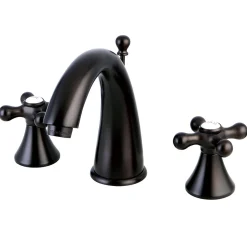 Naples 8" to 16" Widespread Two Handle Lavatory Faucet with Brass Pop-up 8" Widespread