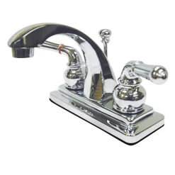 New Naples Two Handle 4" Centerset Lavatory Faucet with Brass Pop-up in Polished Chrome 4" Center Set