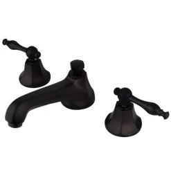 Clearance Naples Two Handle Deck Mount Three Hole 8" to 16" Widespread Lavatory Faucet with Brass Pop-up 8" Widespread