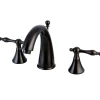 Best Naples Two Handle Deck Mount 8" to 16" Widespread Lavatory Faucet with Brass Pop-up 8" Widespread
