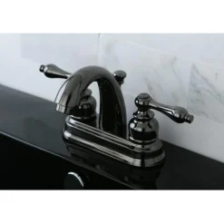 Discount NB5610AL Water Onyx 4 inch Centerset Lavatory Faucet with ABS/Brass Pop up Drain in Black Nickel 4" Center Set