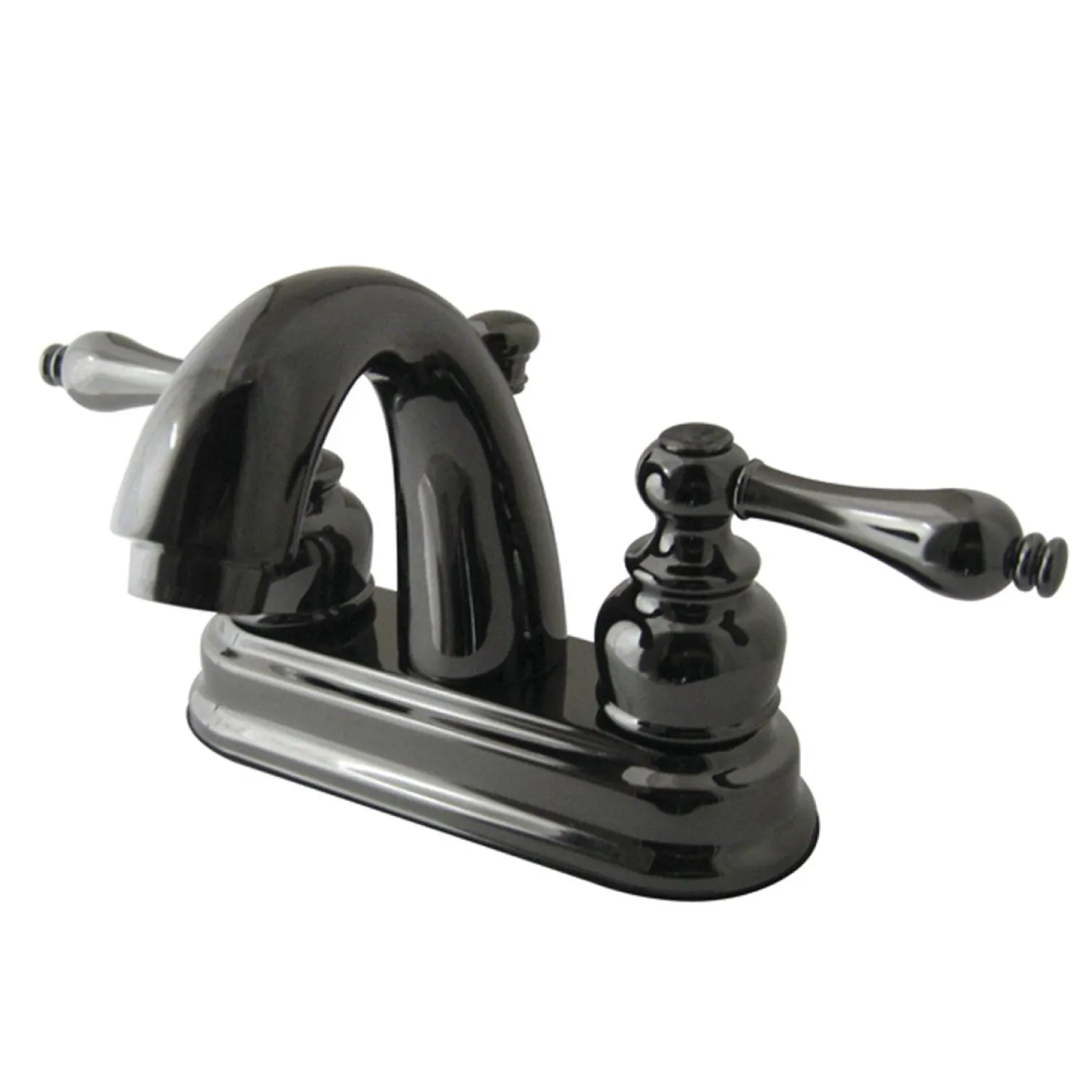 Discount NB5610AL Water Onyx 4 inch Centerset Lavatory Faucet with ABS/Brass Pop up Drain in Black Nickel 4" Center Set