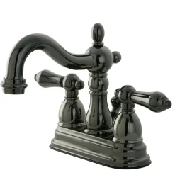 Best NB1600AL Water Onyx 4 inch Centerset Lavatory Faucet with ABS/Brass Pop up Drain in Black Nickel 4