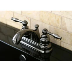 Clearance NB2600KL Water Onyx 4 inch Centerset Lavatory Faucet with ABS/Brass Pop up Drain in Black Nickel 4" Center Set
