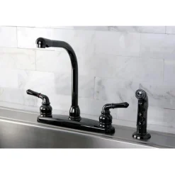 Online NB750SP Water Onyx Two Handle Centerset Kitchen Faucet and Matching Side Sprayer in Black Nickel Faucets With Side Spray