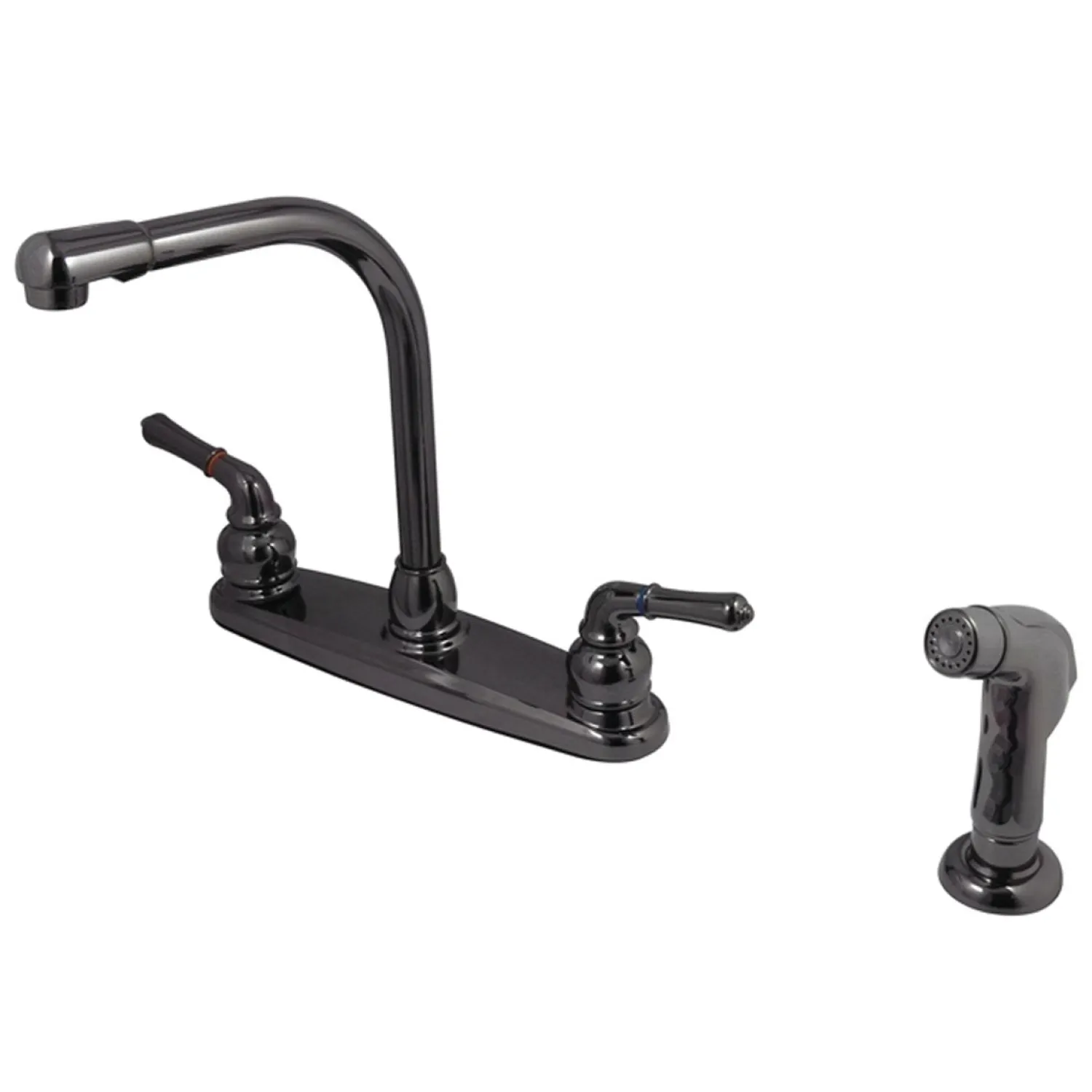 Online NB750SP Water Onyx Two Handle Centerset Kitchen Faucet and Matching Side Sprayer in Black Nickel Faucets With Side Spray