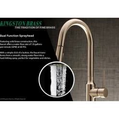 Outlet New York Gourmetier Deck Mount Single-Handle Pull-Down Kitchen Faucet Single Hole