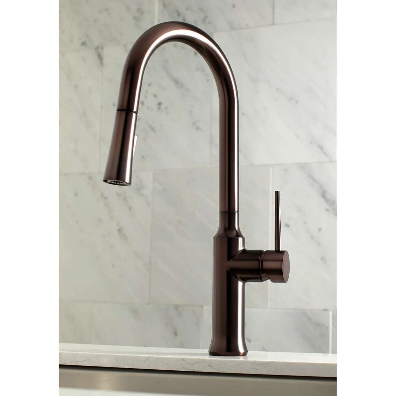 Outlet New York Gourmetier Deck Mount Single-Handle Pull-Down Kitchen Faucet Single Hole