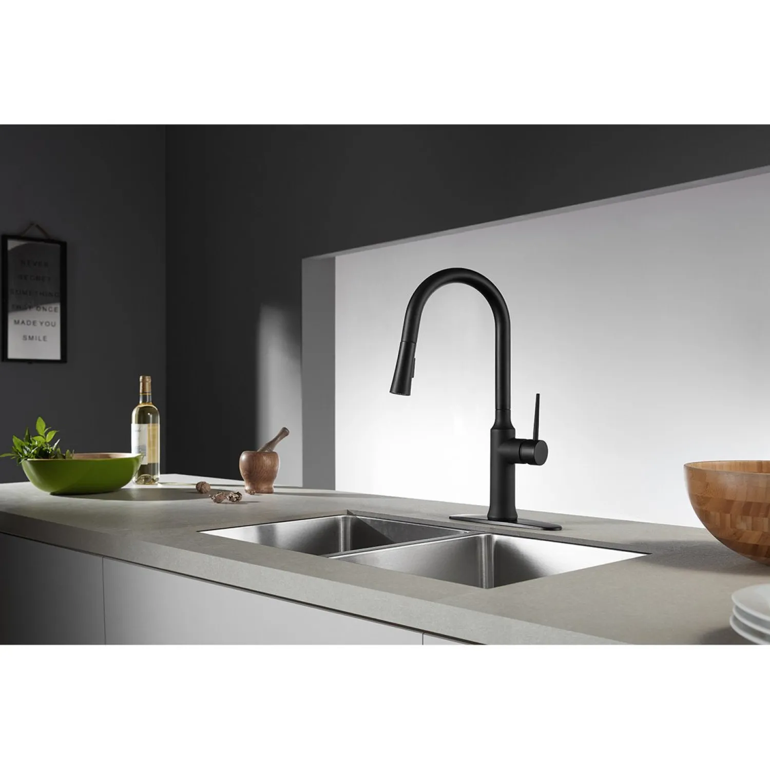 Outlet New York Gourmetier Deck Mount Single-Handle Pull-Down Kitchen Faucet Single Hole