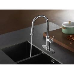 Outlet New York Gourmetier Deck Mount Single-Handle Pull-Down Kitchen Faucet Single Hole