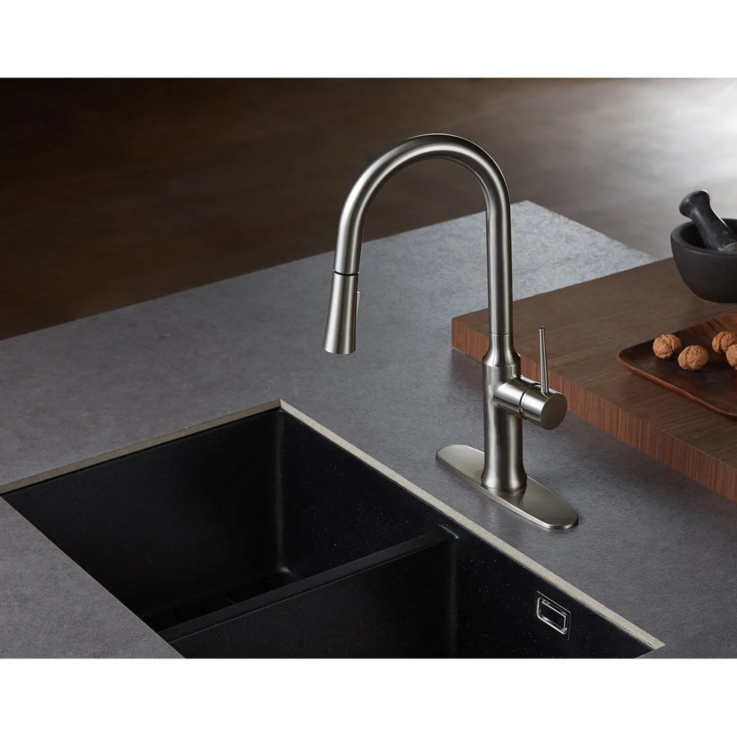 Outlet New York Gourmetier Deck Mount Single-Handle Pull-Down Kitchen Faucet Single Hole