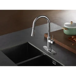 Outlet New York Gourmetier Deck Mount Single-Handle Pull-Down Kitchen Faucet Single Hole