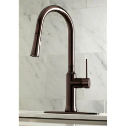Outlet New York Gourmetier Deck Mount Single-Handle Pull-Down Kitchen Faucet Single Hole