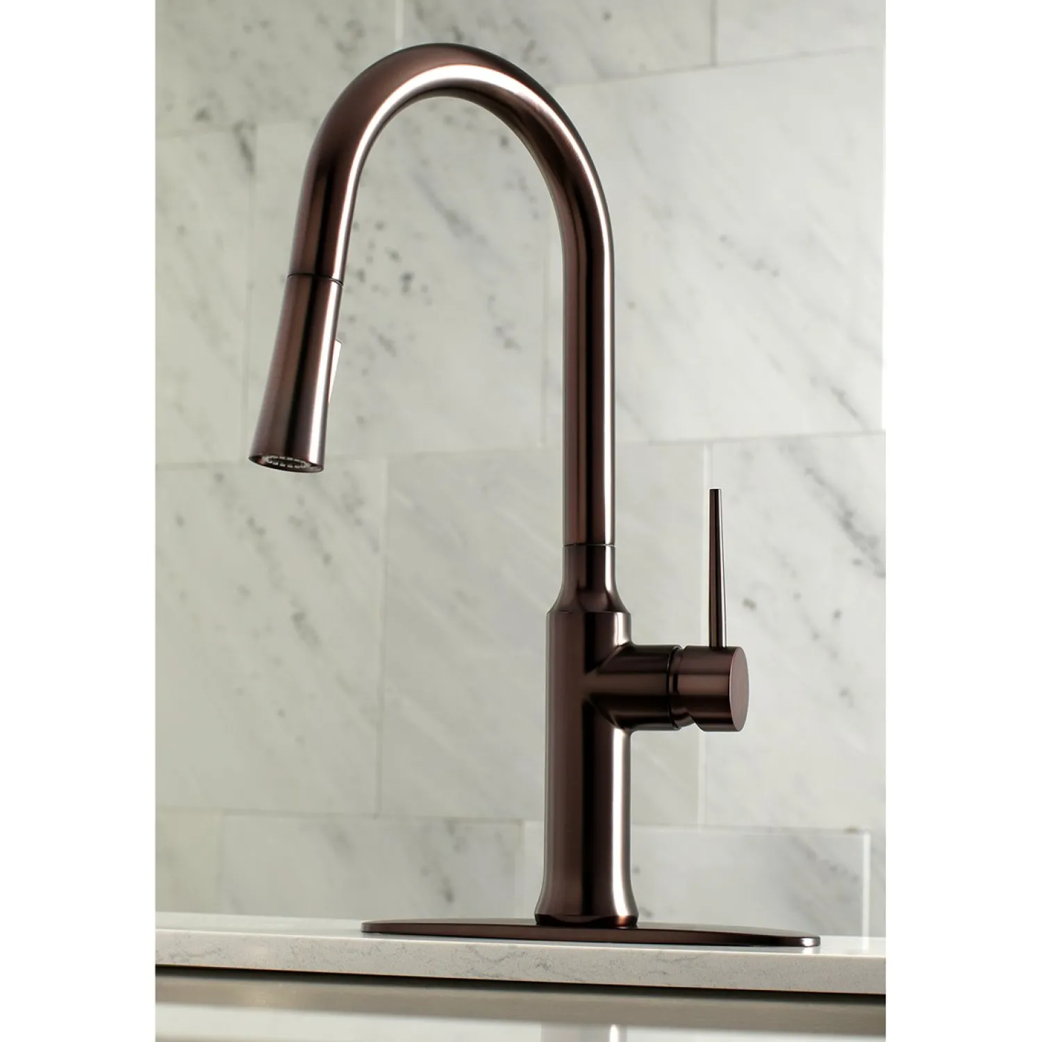 Outlet New York Gourmetier Deck Mount Single-Handle Pull-Down Kitchen Faucet Single Hole