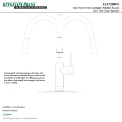 Outlet New York Gourmetier Deck Mount Single-Handle Pull-Down Kitchen Faucet Single Hole