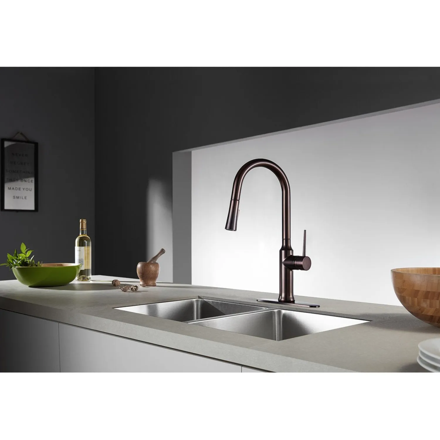 Outlet New York Gourmetier Deck Mount Single-Handle Pull-Down Kitchen Faucet Single Hole