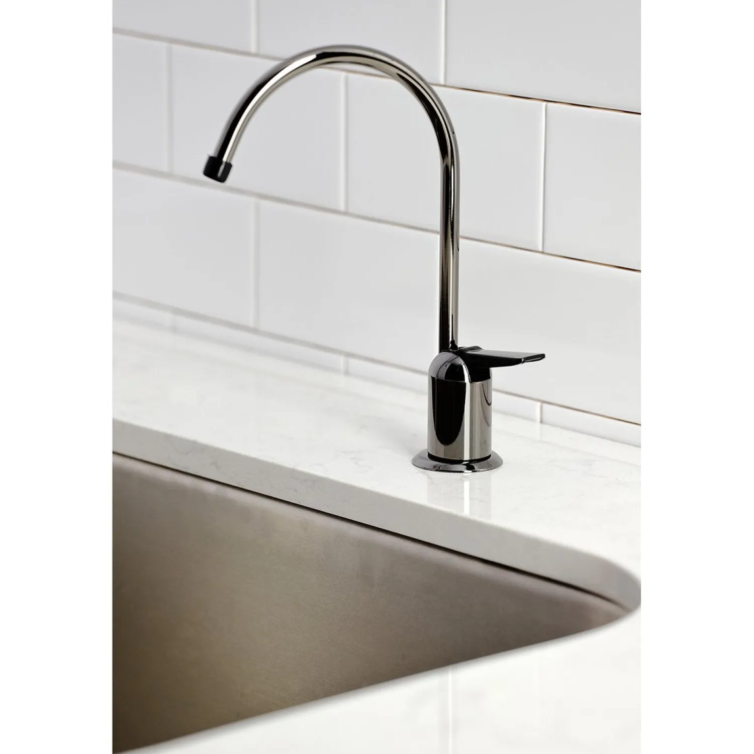 New NK6190 Water Onyx Single-Handle Cold Water Filtration Faucet in Bright Black Stainless Steel Single Hole