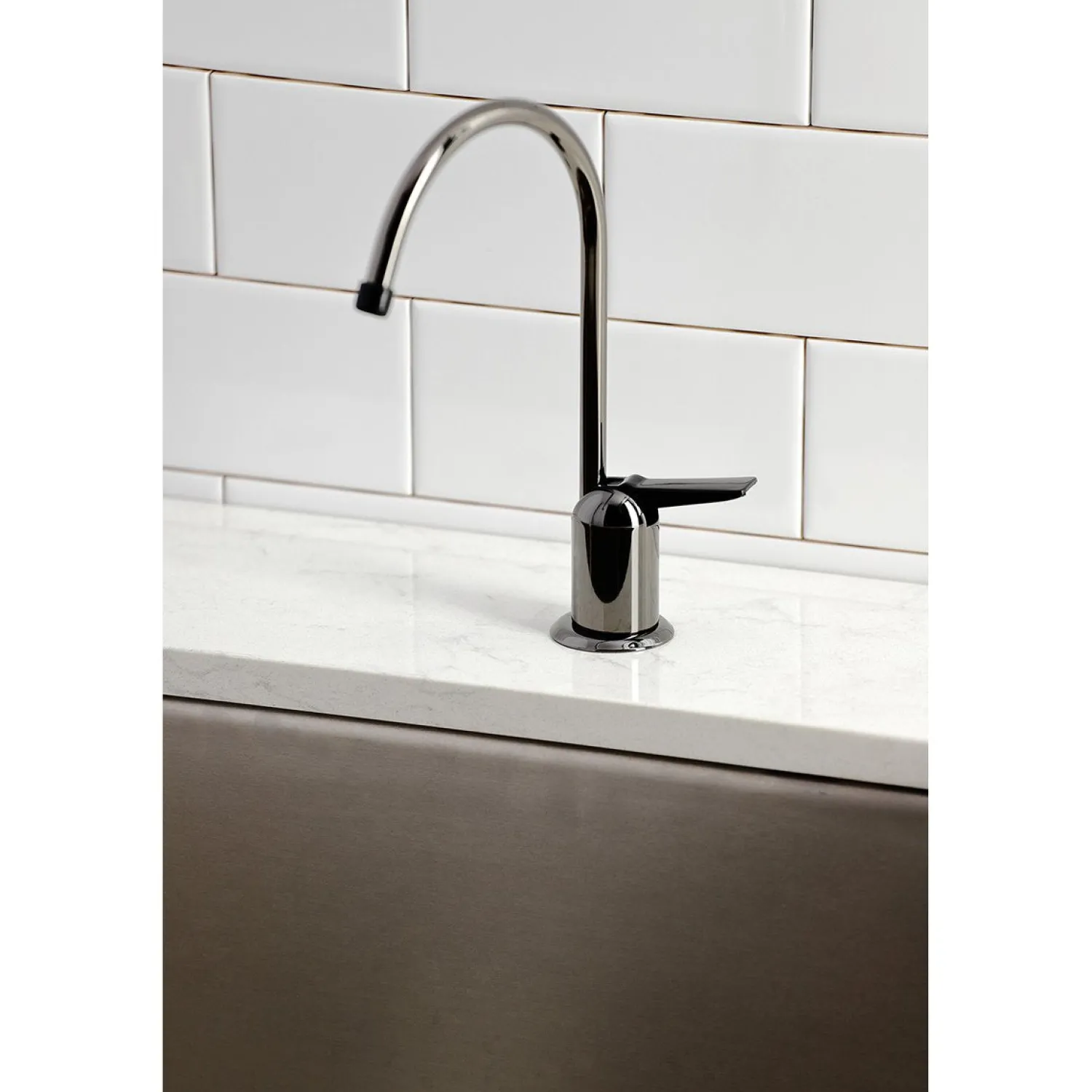 New NK6190 Water Onyx Single-Handle Cold Water Filtration Faucet in Bright Black Stainless Steel Single Hole