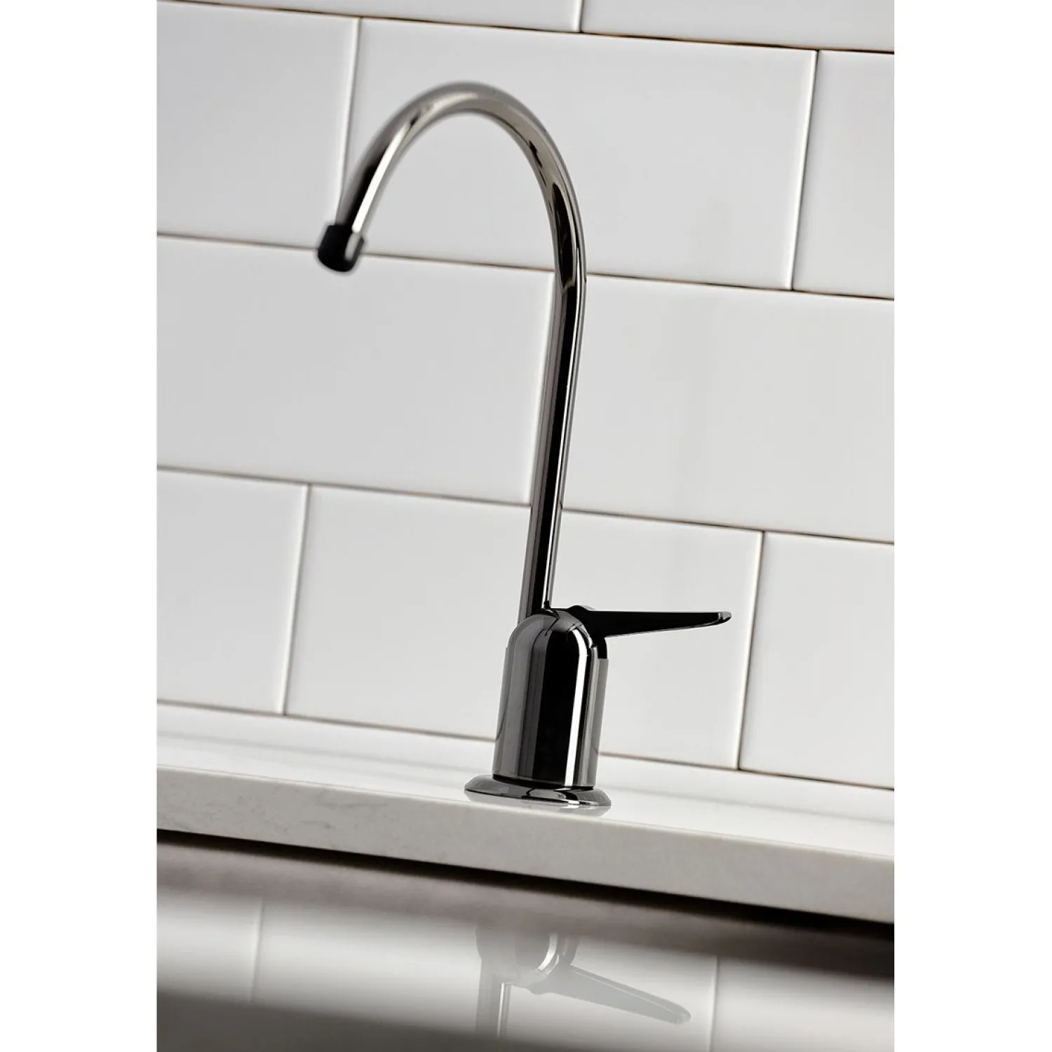 New NK6190 Water Onyx Single-Handle Cold Water Filtration Faucet in Bright Black Stainless Steel Single Hole