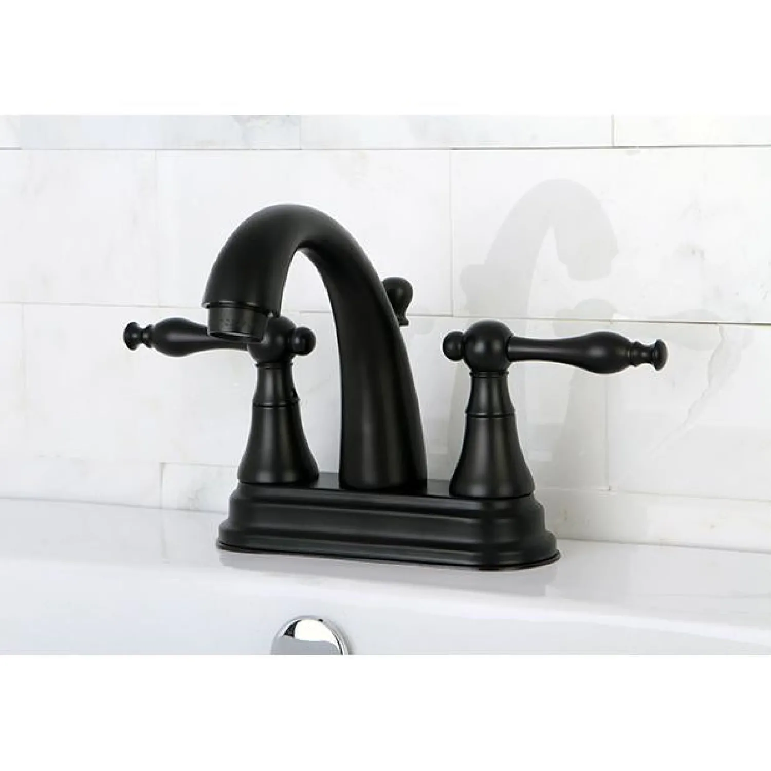 Hot Normandy Two Handle 4" Centerset Lavatory Faucet with Brass Pop-up 4" Center Set