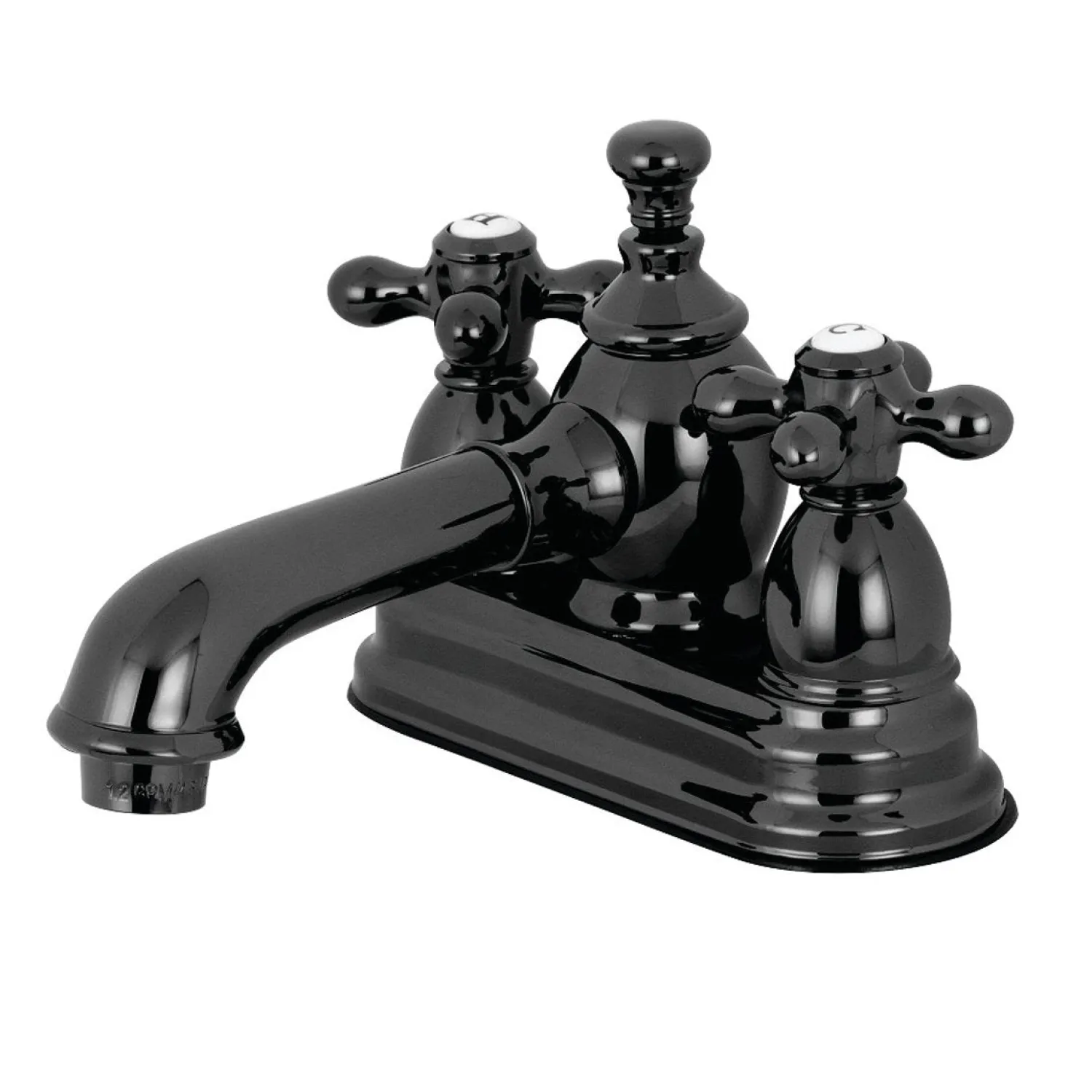Discount NS7010AX Water Onyx 4-Inch Centerset Bathroom Faucet with Brass Pop-Up in Bright Black Stainless Steel 4" Center Set