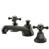 Clearance NS4460BX Water Onyx Widespread Lavatory Faucet with Cross Handles and Brass Pop up Drain in Black Nickel 8" Widespread