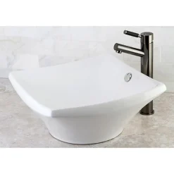 Outlet NS8410DKL Water Onyx Single Handle Vessel Sink Faucet with Anti-Slide Handle Sleeve Less Pop up and Plate in Black Nickel Vessel Faucets