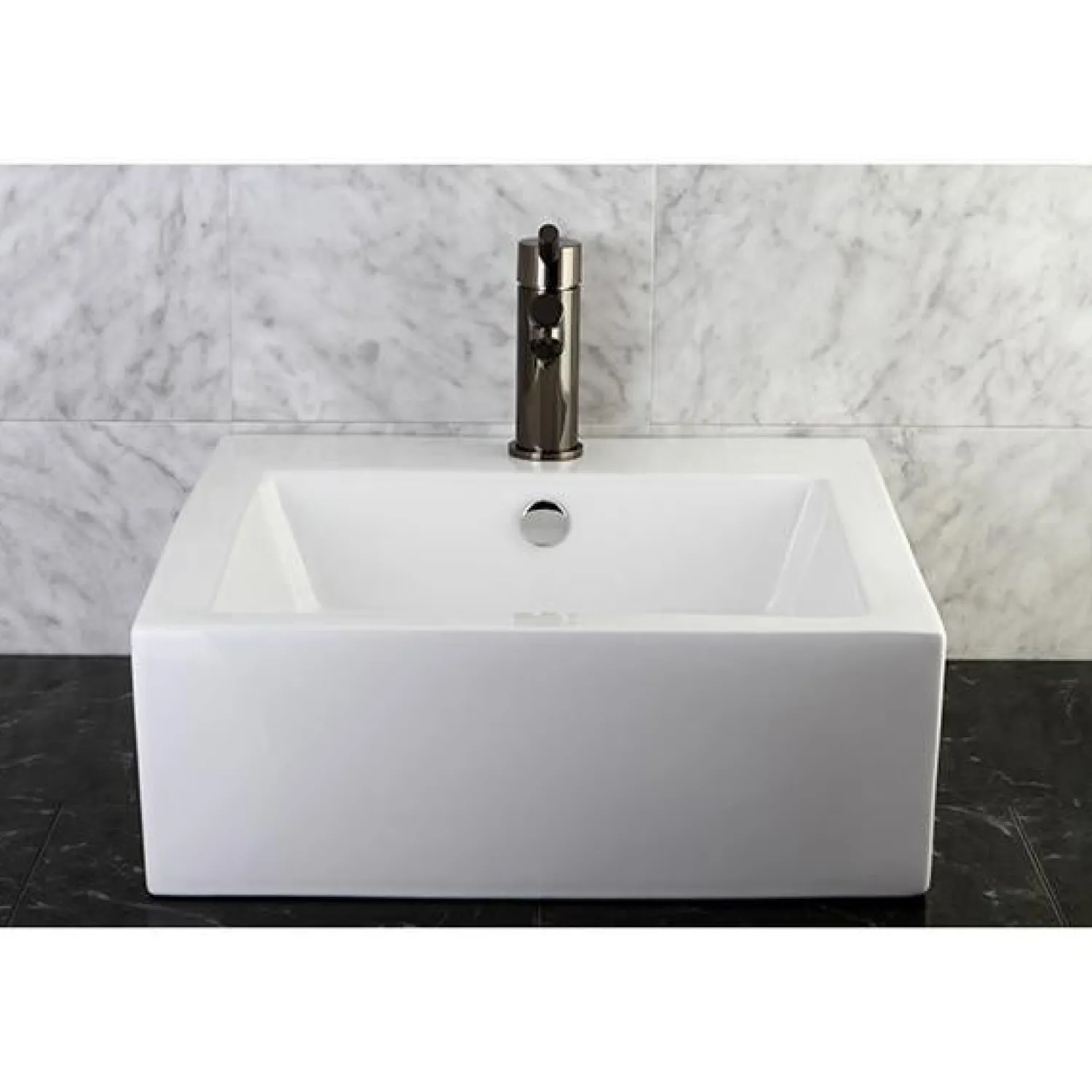 Discount NS8420DKL Water Onyx Single Handle Lavatory Faucet with Anti-Slide Handle Sleeve and Brass Pop up Drain in Black Nickel 4" Center Set